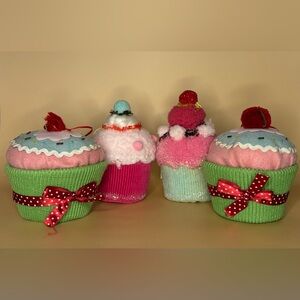Cupcake Ornaments - Set of 4